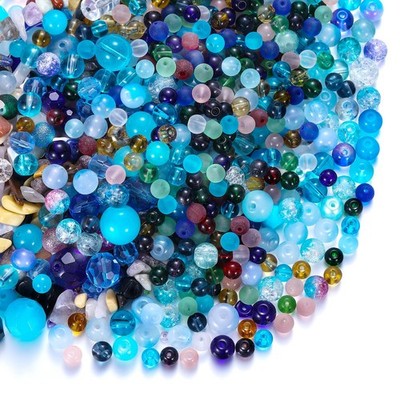 1300 Pcs Assorted Glass Beads for Jewelry Making, About 0. 9 Pounds Multicolo...