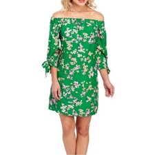 NWT VINCE CAMUTO Green Floral Off-the-Shoulder Dress. Size 10
