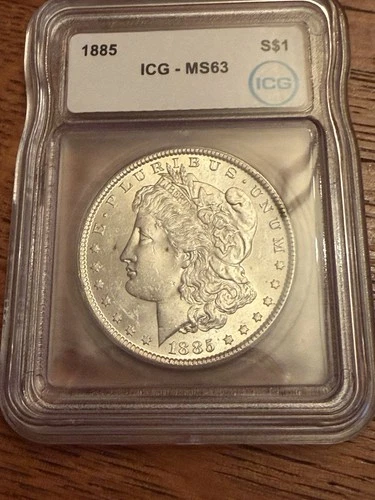 1885 ICG-MS63 S$1 Beautiful Silver Morgan Dollar