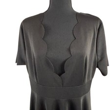 Shein A-Line Short Sleeve Stretch Black Dress 2XL