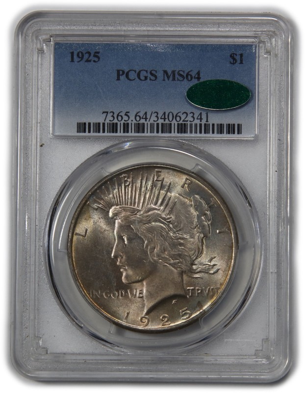 1925 P PCGS CAC MS64 - Silver Peace Dollar $1 US Coin #61756A
