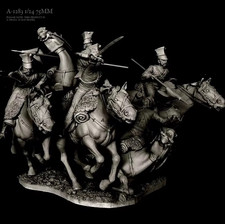 1/24 Scale Napoleonic Cavalry Charge Diorama 75mm Resin Model Kit Unassembled