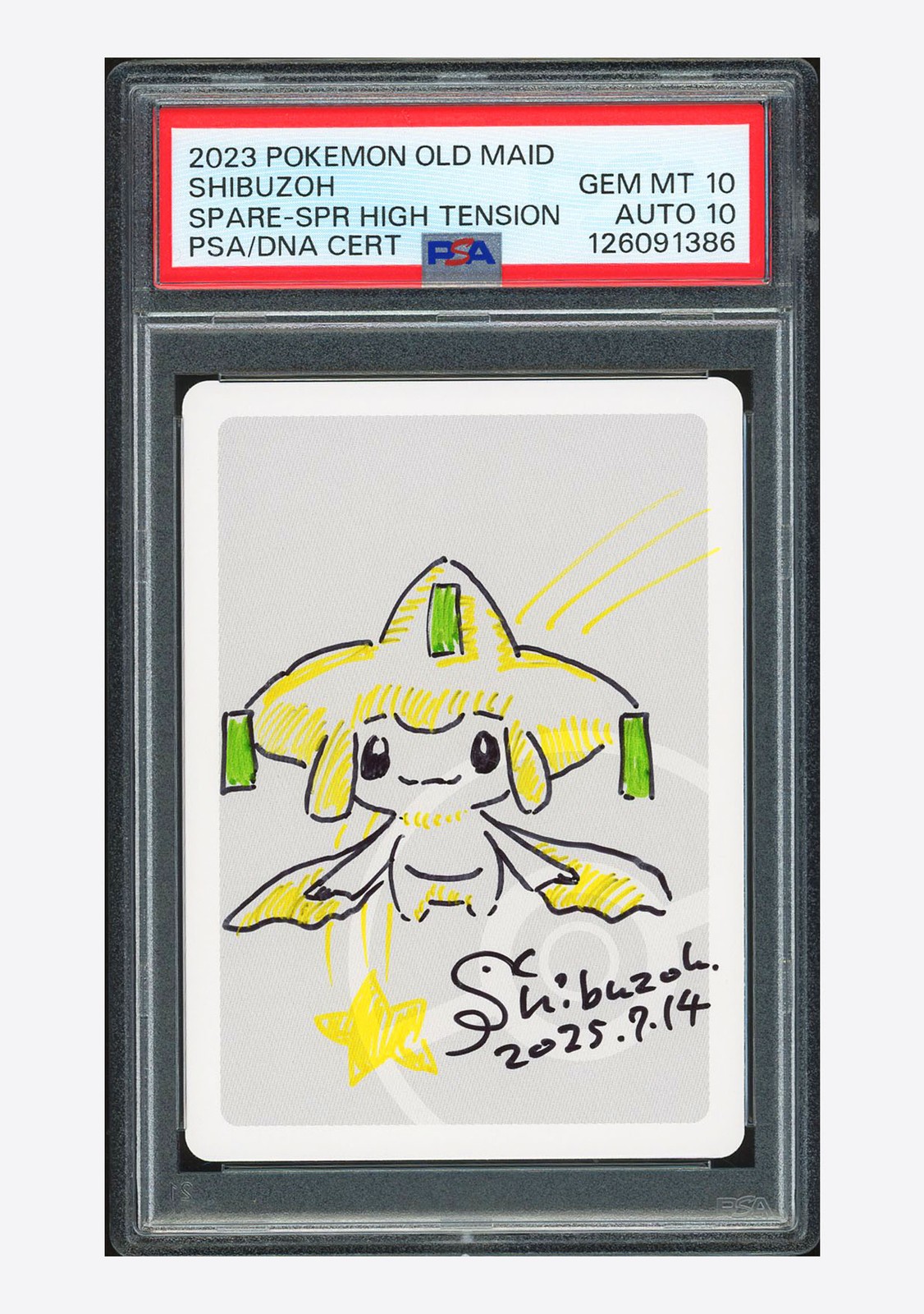 Pokemon PSA 10 AUTO 10 Spare Card Jirachi SHIBUZOH 2023 Old Maid Japanese