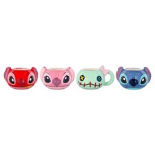 Disney Lilo & Stitch Personnages 2-Ounce Sculptée Céramique Mini Mugs Lot De 4