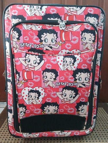 Betty Boop 24" X 9" Red Polkadot Luggage Suitcase Wheels