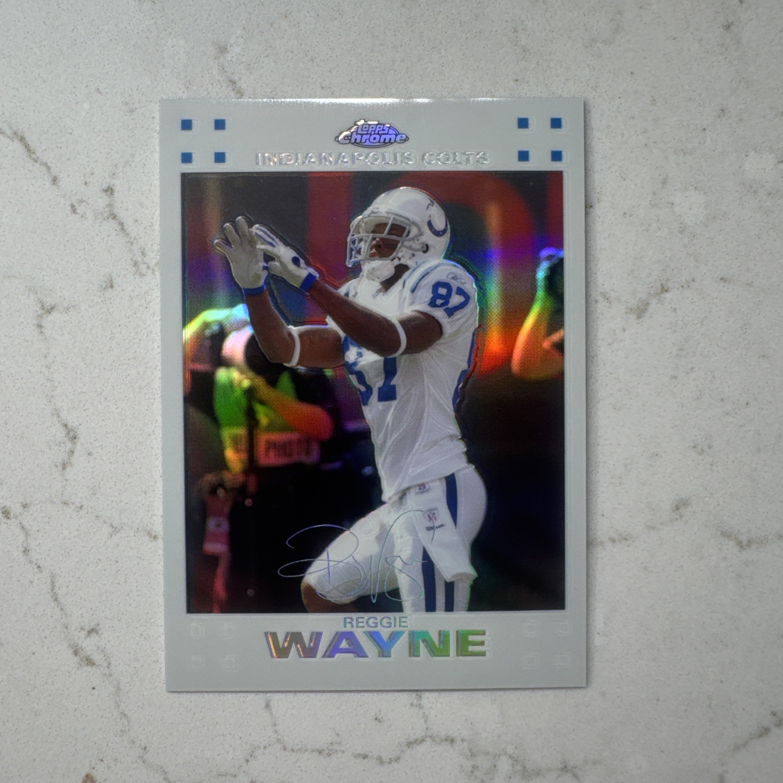 153536411 Reggie Wayne 2007 Topps Chrome #TC133 White Refractor /869