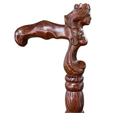 Unique Gothic Style Wooden Walking Cane, Ergonomic Handle