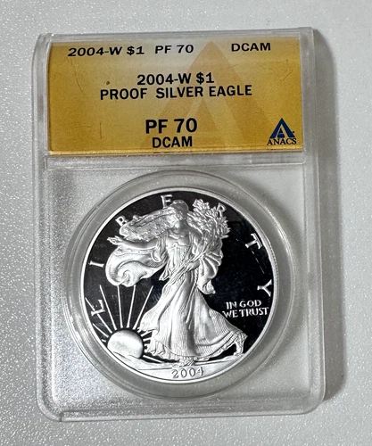2004-W United States Proof American Silver Eagle, ANACS PF70 DCAM
