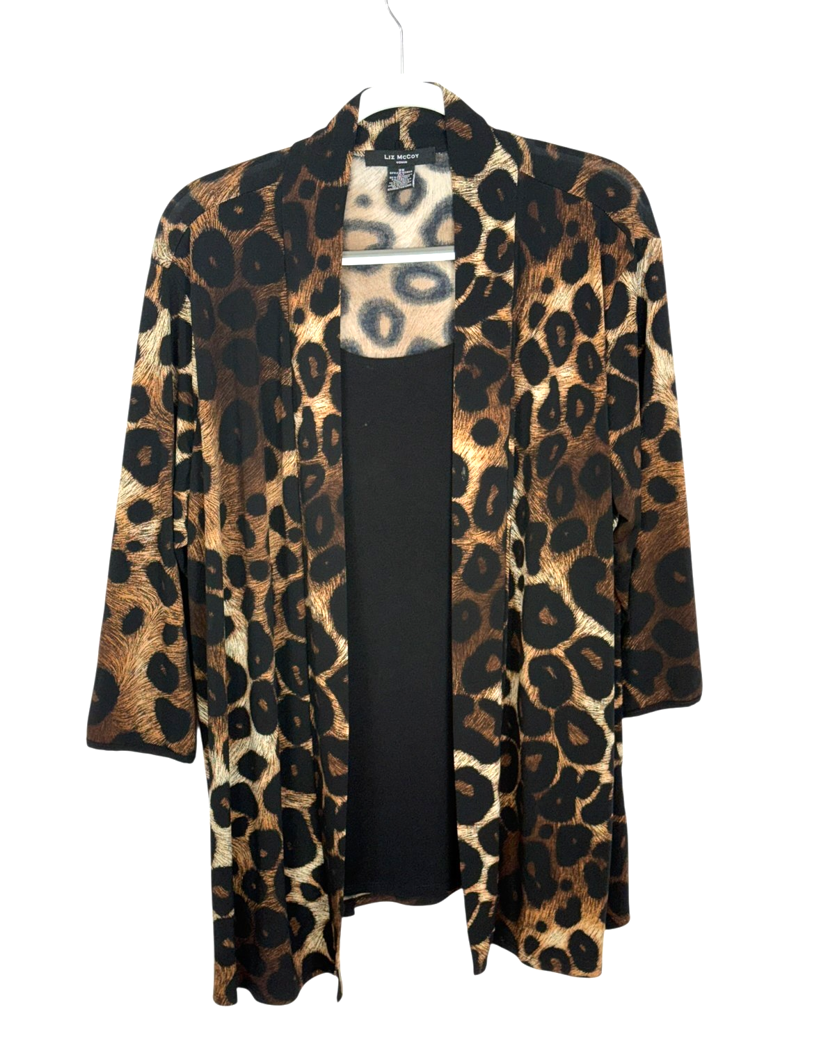 Liz Mccoy tunic twofer size 2x multicolor animal ptint stretch relaxed mob wife