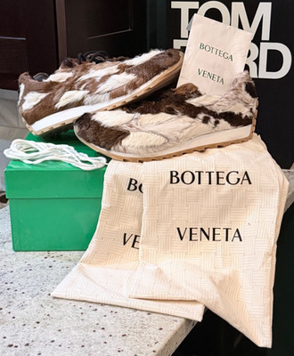 BRAND NEW Bottega Veneta Orbit Sneaker Caprette Tappato Natural size 44 RARE