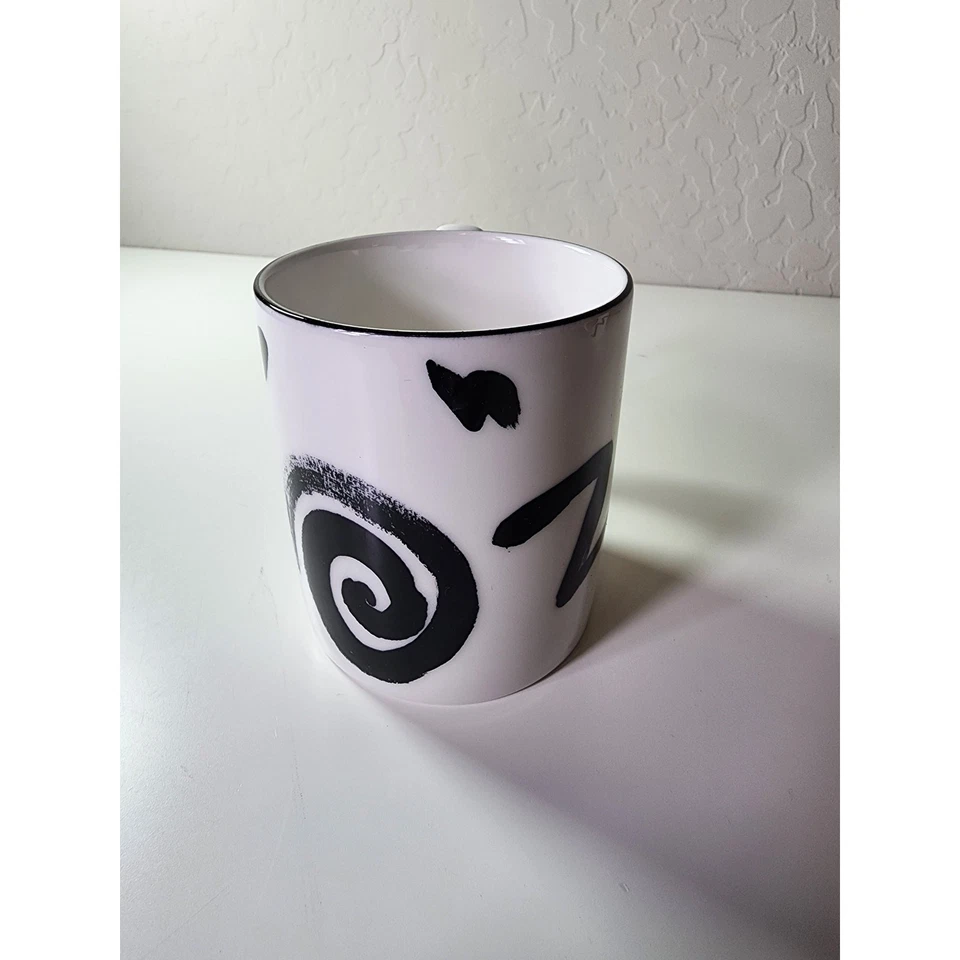 Juego de 3 tazas de café MIKASA Fashion Plate REGGAE negro blanco Japón Foto 3 de 4