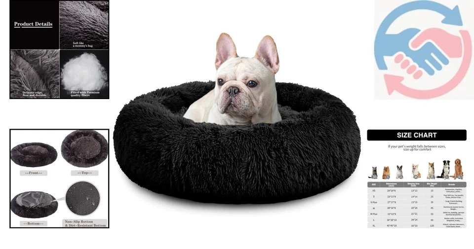 Pet-Safe Faux Fur Dog Bed for Anxiety Relief - Small to XL Options Available - Image 2 of 4