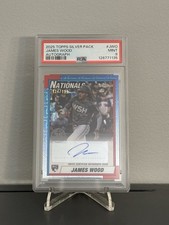 2025 Topps 1990 Topps Chrome Silver Pack Autograph James Wood /199 (RC) PSA 9