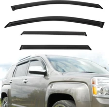 PLDDE Window Visor Rain Guards For 2010-2017 GMC Terrain Tape-on Vent Deflectors