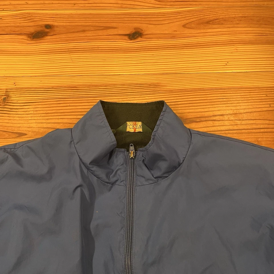 De Colección Años 90 J Crew Para Hombres XL Cremallera Completa Forrada de Vellón Chaqueta Abrigo Remero Etiqueta Verde Foto 2 de 4