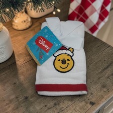 Winnie The Pooh Santa Hat Disney Christmas 2 Pack Hand Towel Set NWT