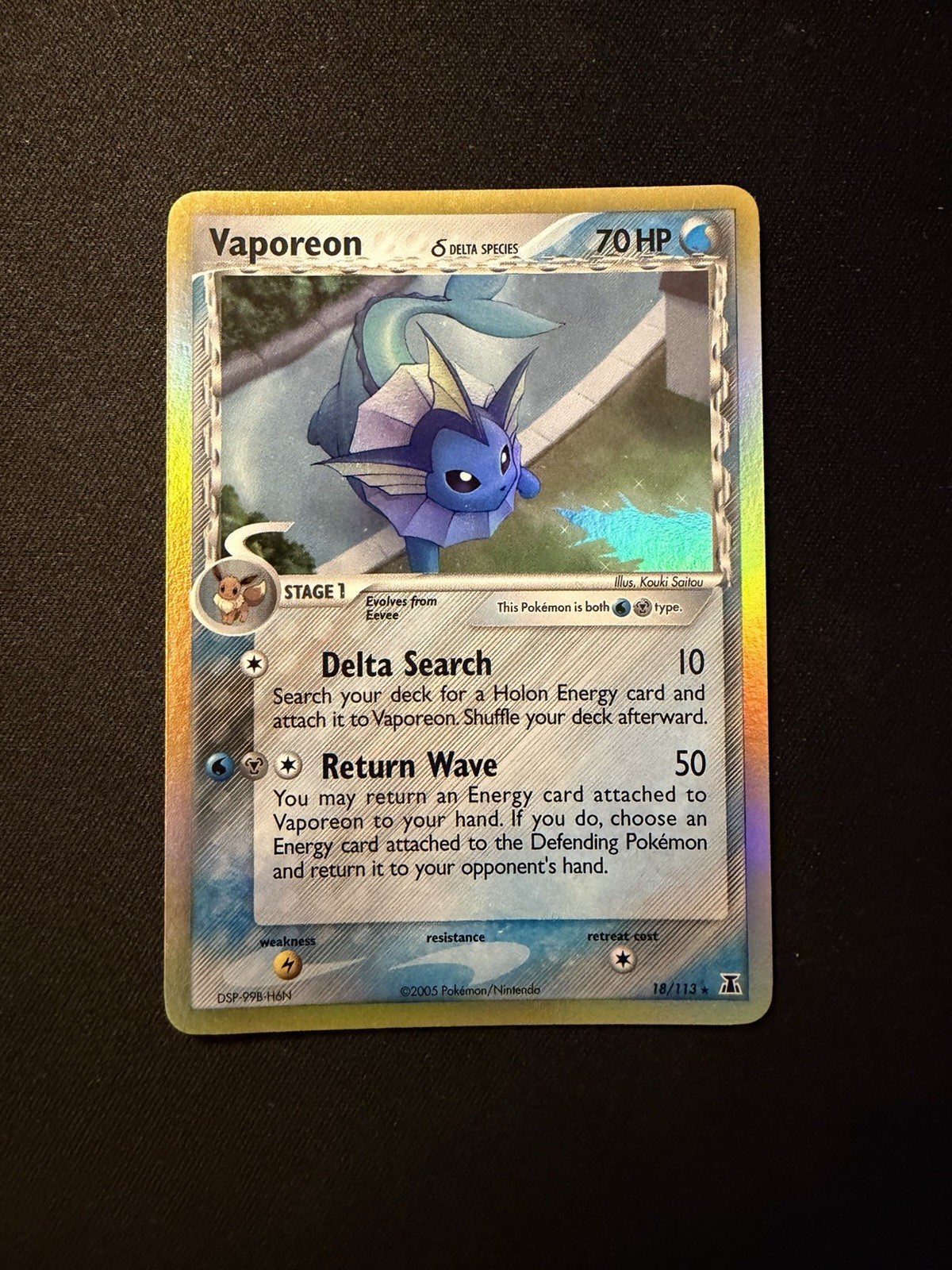 Vaporeon 18/113 Delta Species Holo Rare Pokémon TCG English LP-NM