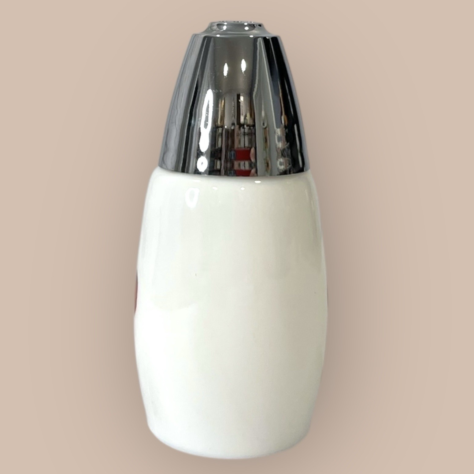 Vtg Gemco Salt Or Pepper Shaker Spice of Life Corning Ware White Glass Vegetable