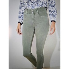 LOFT Womens Size 14 High Waist Skinny Jeans Soft Green Spring Summer Denim NEW