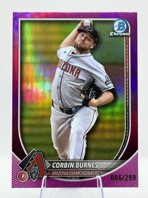 2025 Bowman Chrome Corbin Burnes Fuchsia #/299 #94 Arizona Diamondbacks SN