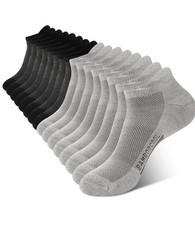 BAMBOO COOL Men's Ankle Socks Athletic Cushioned Moisture Wicking Running XL 8pk