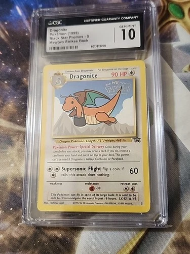 CGC 10 - 1999 Dragonite 5 Black Star Promo - ENG Mewtwo Strikes Back