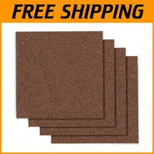 Versatile Dark Brown Cork Panels - 12x12, Pack of 4