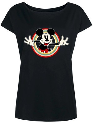 Mickey Mouse T-Shirt Damen Mickey Mouse schwarz