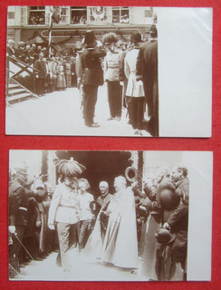 Orig. Fotos (2 Stk.) Kaiser Franz Josef I. Feier Empfang Bischof Linz um 1907