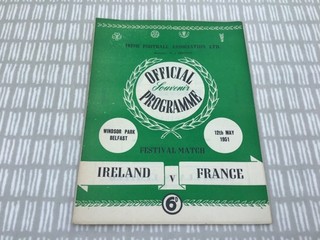 Northern Ireland v France 1950/51 Festival of Britain 12th May 1951 RARE