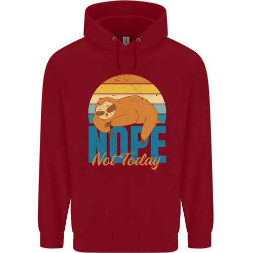 Sloth Nope Not Today Funny Lazy Childrens Kids Hoodie - Picture 4 of 39