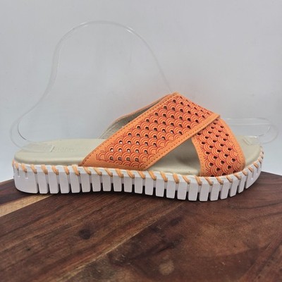 Ilse Jacobsen Tulip Sandals Women 36 / 5.5 Mango Sorbet Orange Cross Strap Slide