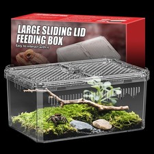 Secure Reptile Tank High Transparency for Hermit Crab Tarantula Turtle