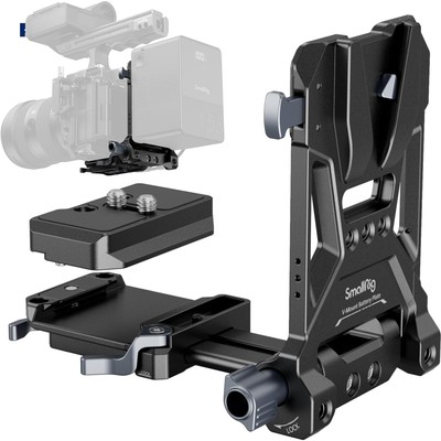 Kompatible V-Mount Akkuplatte mit doppeltem Arca-Swiss für sichere Kameranutzung