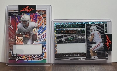 CLAYTON TUNE #1/1 , 2 Lot 2023 Leaf Football Proof RAINBOW Free Shipping