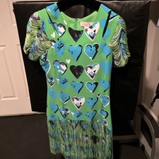 Versace For H & M Green dress hearts, size 8