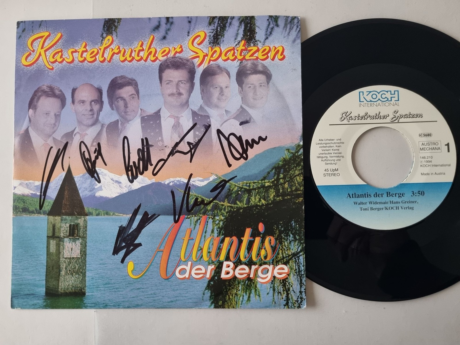 Kastelruther Spatzen - Atlantis Der Berge 7'' Vinyl Austria SIGNIERT