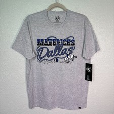 Dallas Mavericks Shirt Mens Medium NBA Basketball Western Logo '47 Brand Grey
