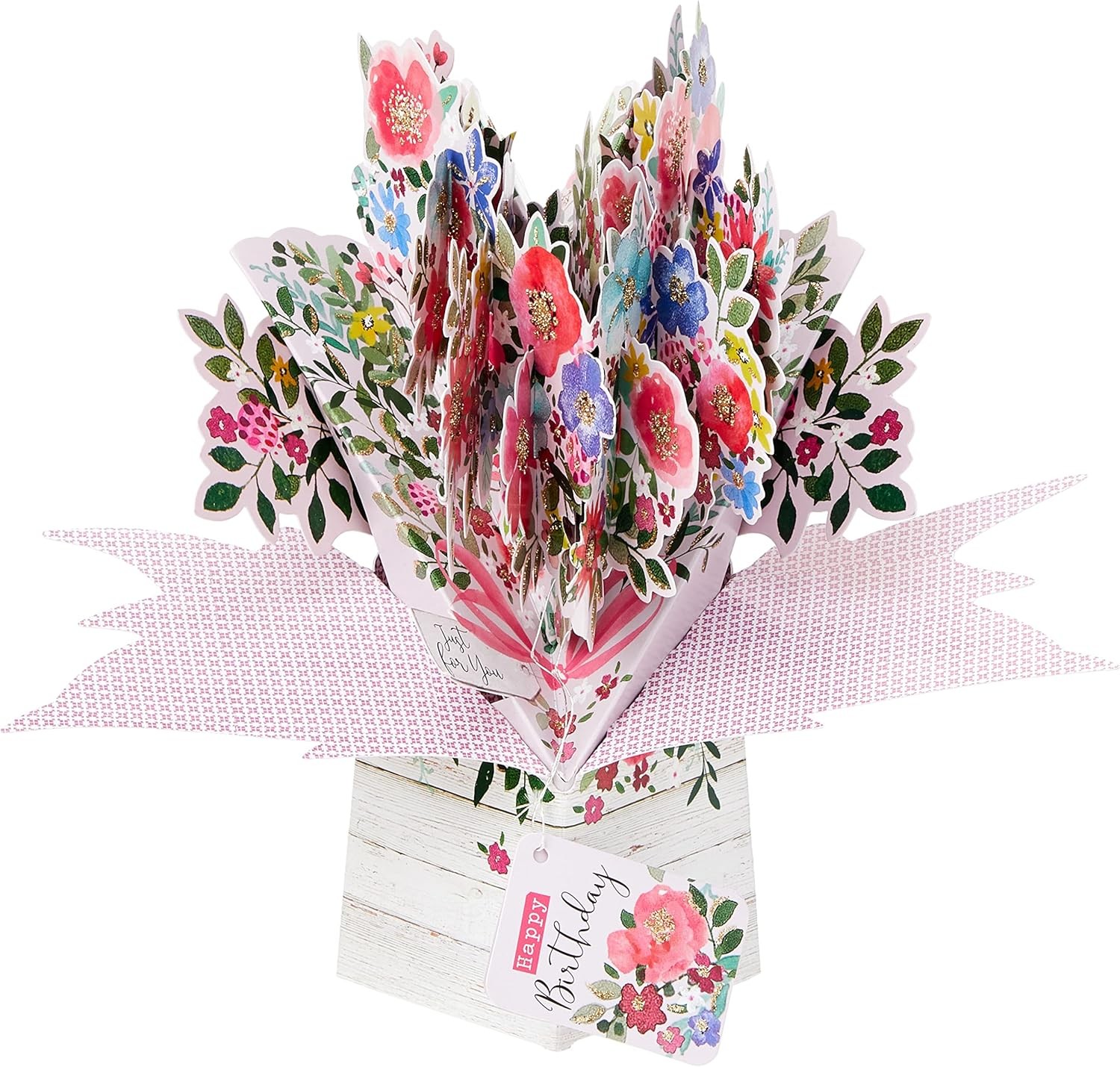 Happy Birthday Bouquet Of Flowers Birthday Pop Up Greeting Card 3D Pop-Up Cards