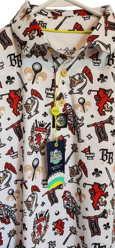 Birdie Boss Polo Shirt Men's Large White Sir Shanksalot Performance Golf NWT - Picture 4 of 10