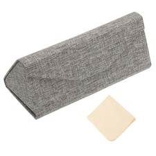 Triangle Magnetic Foldable Glasses Case, Grey Classic Texture 