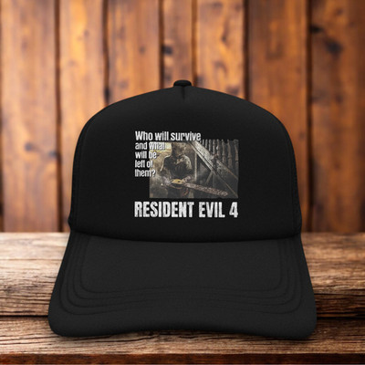 Resident Evil 4 Mens Trucker Hat Black Chainsaw Ganado 2005 Survival Horror