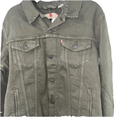 Men's Levi Denim Trucker Jacket Olive Green,  SIZE X-LARGE
