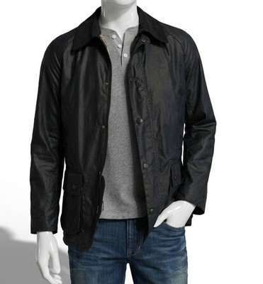 Barbour Men's Black Ashby Wax Jacket Windbreaker Raincoat Size XXL