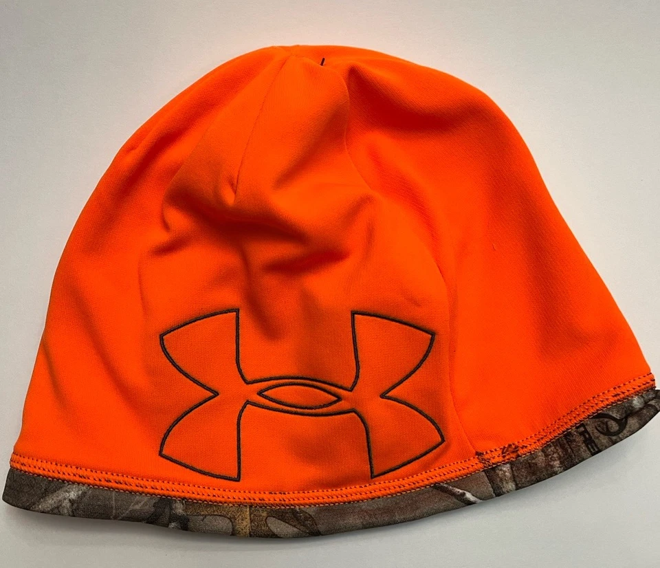 NEW Under Armour Cold Gear Beanie Hat Size Large / XL Real Tree Camo Reversible - Image 3 of 4