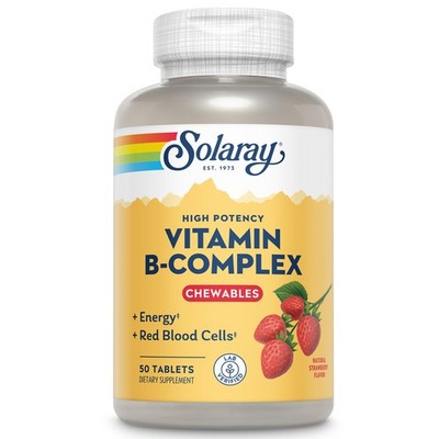 SOLARAY Vitamin B Complex, Strawberry, 100 Chewables