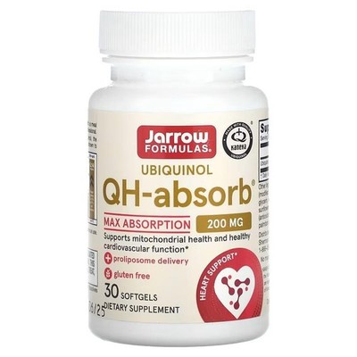 JARROW FORMULAS UBIQUINOL QH-ABSORB, 200 MG, 30 SOFTGELKAPSELN