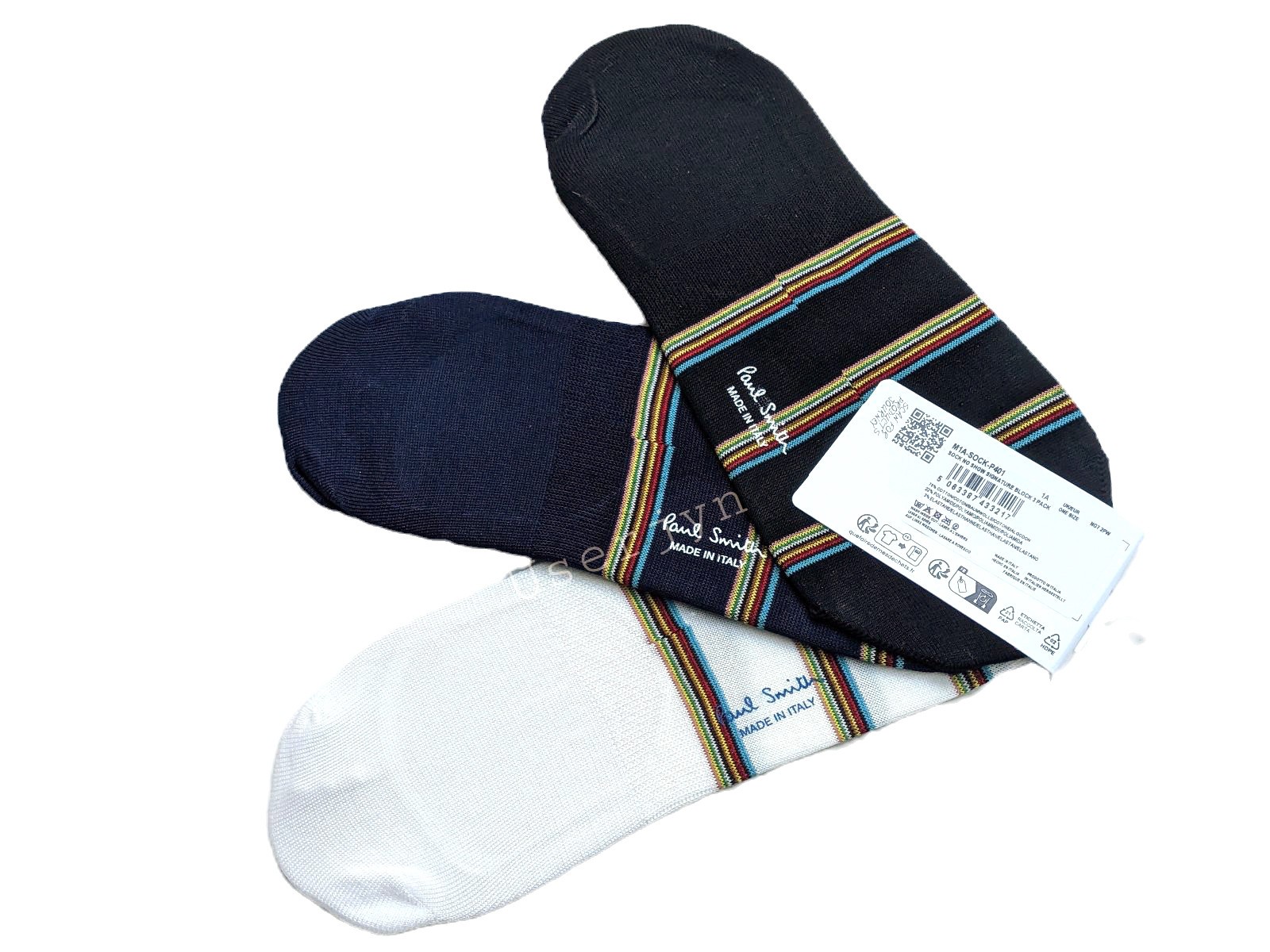 Paul Smith Men's Signature Stripe Loafer Socks Gift 3 Pairs Set RRP: £60 image 2