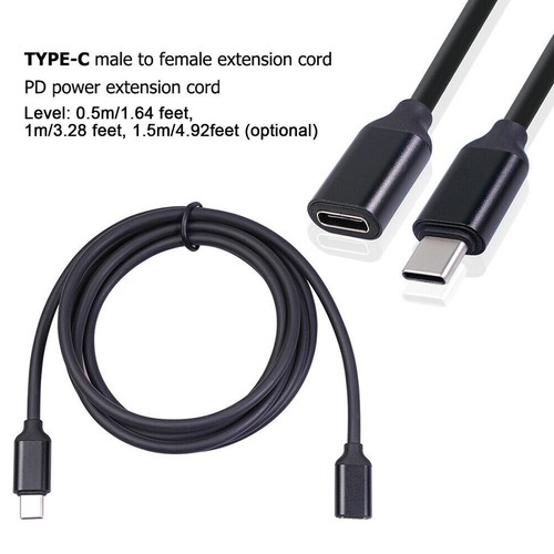 1PC Type C Male to Female PD Charging USB C Extension Extender Cord Sync R4U0 - Picture 7 of 13