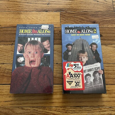 Home Alone & Home Alone 2 AA Edition VHS 91 93 Factory Sealed FOX Video STICKERS